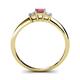 4 - Eadlin Princess Cut Rhodolite Garnet and Diamond Three Stone Engagement Ring 