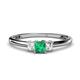 4 - Eadlin Princess Cut Emerald and Diamond Three Stone Engagement Ring 