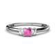 4 - Eadlin Princess Cut Pink Sapphire and Diamond Three Stone Engagement Ring 