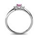5 - Eadlin Princess Cut Pink Sapphire and Diamond Three Stone Engagement Ring 