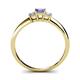 4 - Eadlin Princess Cut Tanzanite and Diamond Three Stone Engagement Ring 