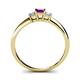 4 - Eadlin Princess Cut Amethyst and Diamond Three Stone Engagement Ring 