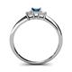 4 - Eadlin Princess Cut Blue Topaz and Diamond Three Stone Engagement Ring 