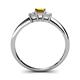 4 - Eadlin Princess Cut Citrine and Diamond Three Stone Engagement Ring 