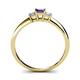 4 - Eadlin Princess Cut Iolite and Diamond Three Stone Engagement Ring 