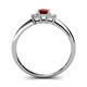 4 - Eadlin Princess Cut Red Garnet and Diamond Three Stone Engagement Ring 
