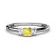 4 - Eadlin Princess Cut Yellow Sapphire and Diamond Three Stone Engagement Ring 