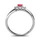 5 - Eadlin Princess Cut Ruby and Diamond Three Stone Engagement Ring 