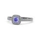 1 - Aellai Princess Cut Tanzanite and Diamond Halo Engagement Ring 