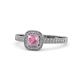 1 - Aellai Princess Cut Pink Tourmaline and Diamond Halo Engagement Ring 