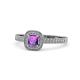 1 - Aellai Princess Cut Amethyst and Diamond Halo Engagement Ring 