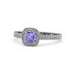 1 - Aellai Princess Cut Iolite and Diamond Halo Engagement Ring 