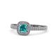 1 - Aellai Princess Cut London Blue Topaz and Diamond Halo Engagement Ring 