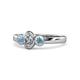 1 - Caron 0.68 ctw Natural GIA Certified Diamond Oval Shape (6x4 mm) and Side Aquamarine Three Stone Ring  