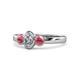 1 - Caron 0.70 ctw Natural GIA Certified Diamond Oval Shape (6x4 mm) and Side Pink Tourmaline Three Stone Ring  