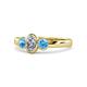 1 - Caron 0.68 ctw Natural GIA Certified Diamond Oval Shape (6x4 mm) and Side Blue Topaz Three Stone Ring  