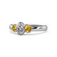 1 - Caron 0.68 ctw Natural GIA Certified Diamond Oval Shape (6x4 mm) and Side Citrine Three Stone Ring  