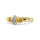 1 - Caron 0.68 ctw Natural GIA Certified Diamond Oval Shape (6x4 mm) and Side Citrine Three Stone Ring  