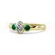 1 - Caron 0.68 ctw Natural GIA Certified Diamond Oval Shape (6x4 mm) and Side Emerald Three Stone Ring  