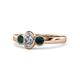 1 - Caron 0.68 ctw Natural GIA Certified Diamond Oval Shape (6x4 mm) and Side London Blue Topaz Three Stone Ring  