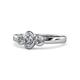 1 - Caron 0.70 ctw Natural GIA Certified Diamond Oval Shape (6x4 mm) with Side Natural Diamond Three Stone Ring  