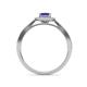 6 - Aellai Princess Cut Iolite and Diamond Halo Engagement Ring 