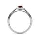 6 - Aellai Princess Cut Red Garnet and Diamond Halo Engagement Ring 