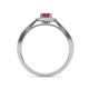 6 - Aellai Princess Cut Rhodolite Garnet and Diamond Halo Engagement Ring 