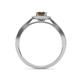 6 - Aellai Princess Cut Smoky Quartz and Diamond Halo Engagement Ring 