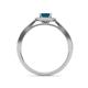 6 - Aellai Princess Cut Blue and White Diamond Halo Engagement Ring 