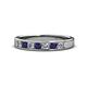 1 - Kathiryn 3.00 mm Blue Sapphire and Diamond 7 Stone Wedding Band 