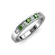 3 - Kathiryn 3.00 mm Green Garnet and Diamond 7 Stone Wedding Band 