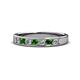 1 - Kathiryn 3.00 mm Green Garnet and Diamond 7 Stone Wedding Band 