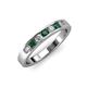3 - Kathiryn 3.00 mm Emerald and Diamond 7 Stone Wedding Band 
