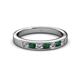 2 - Kathiryn 3.00 mm Emerald and Diamond 7 Stone Wedding Band 