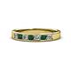 1 - Kathiryn 3.00 mm Emerald and Diamond 7 Stone Wedding Band 