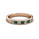 2 - Kathiryn 3.00 mm Emerald and Diamond 7 Stone Wedding Band 