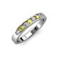 3 - Kathiryn 3.00 mm Yellow and White Diamond 7 Stone Wedding Band 