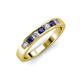 3 - Kathiryn 3.00 mm Blue Sapphire and Diamond 7 Stone Wedding Band 