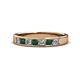 1 - Kathiryn 3.00 mm Emerald and Diamond 7 Stone Wedding Band 