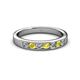 2 - Kathiryn 3.00 mm Yellow Sapphire and Diamond 7 Stone Wedding Band 