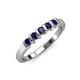 3 - Talia 3.00 mm Blue Sapphire 5 Stone Wedding Band 