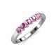 3 - Talia 3.00 mm Pink Sapphire 5 Stone Wedding Band 