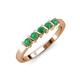 3 - Talia 3.00 mm Emerald 5 Stone Wedding Band 