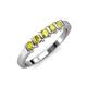 3 - Talia 3.00 mm Yellow Diamond 5 Stone Wedding Band 
