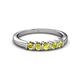 2 - Talia 3.00 mm Yellow Diamond 5 Stone Wedding Band 