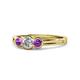 1 - Irina Diamond and Amethyst Three Stone Engagement Ring 