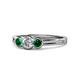 1 - Irina Diamond and Emerald Three Stone Engagement Ring 