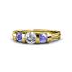 1 - Raea Diamond and Tanzanite Three Stone Engagement Ring 