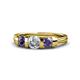 1 - Raea Diamond and Iolite Three Stone Engagement Ring 